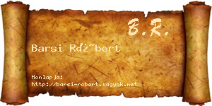 Barsi Róbert névjegykártya